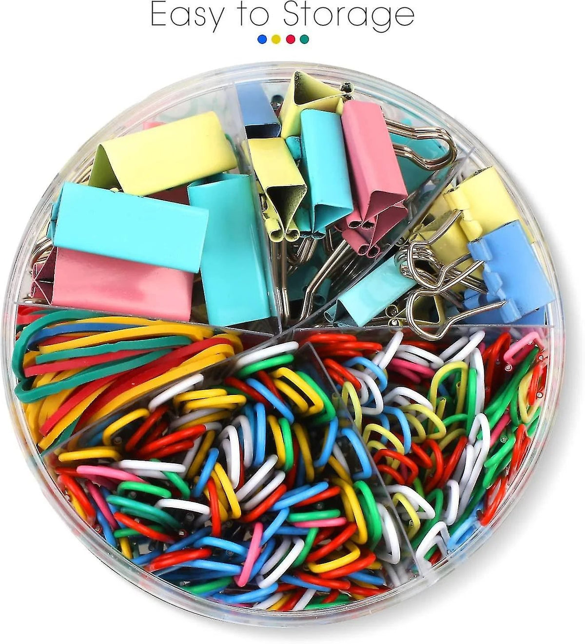 Set de papelería THE CEO con 240 piezas de clips coloridos, bandas elásticas y clips sujetapapeles