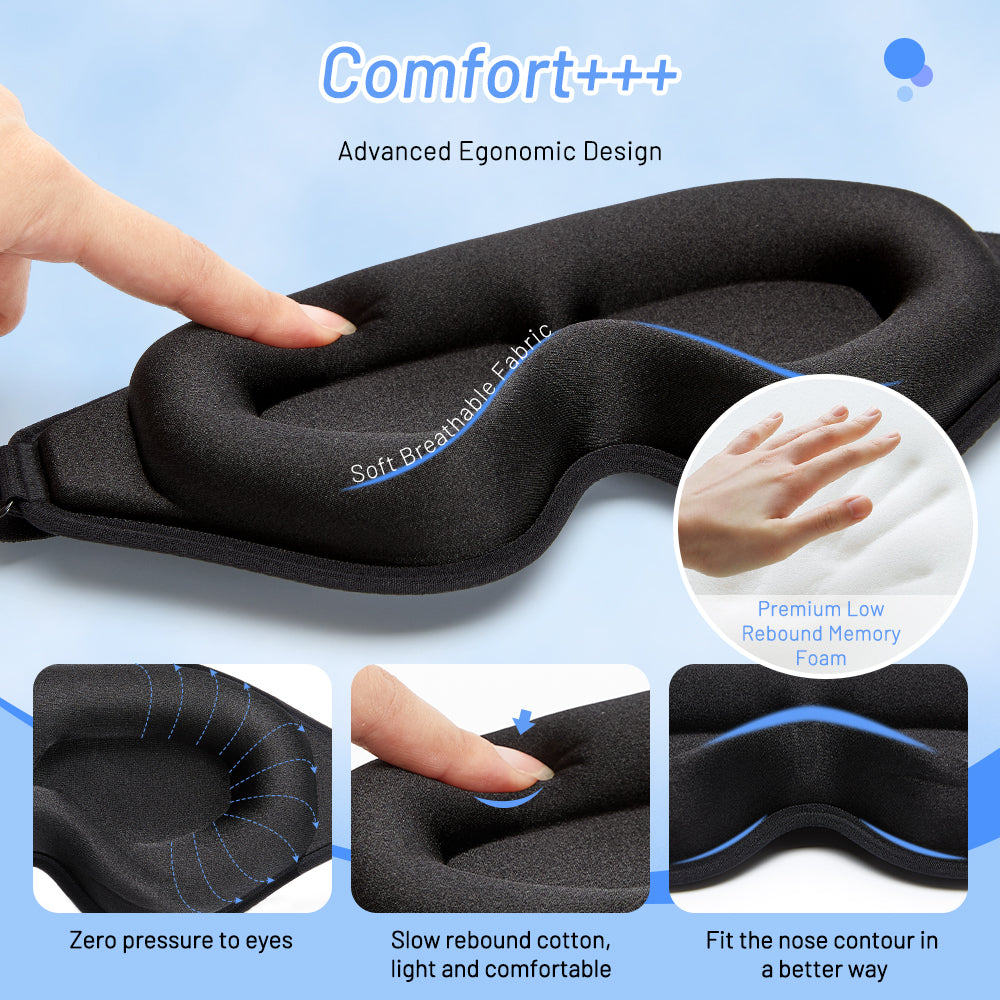 Antifaz de espuma viscoelástica 3D para la comodidad del sueño