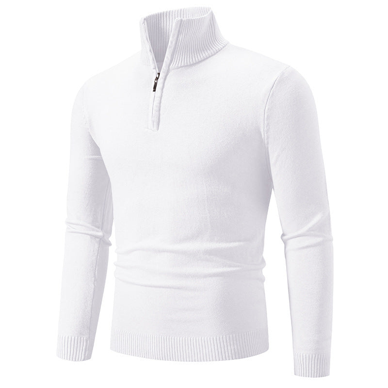Pull en polaire à col montant zippé grande taille pour homme 2023