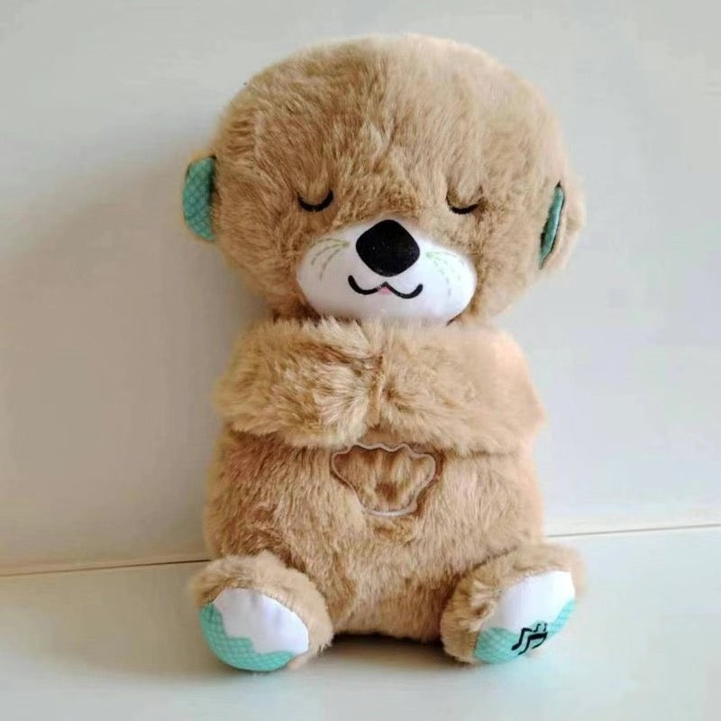 Máquina de sonido Lontra Acurrúcate y Tranquiliza Juguete de peluche portátil para bebé con detalles sensoriales música luces y movimiento rítmico de respiración