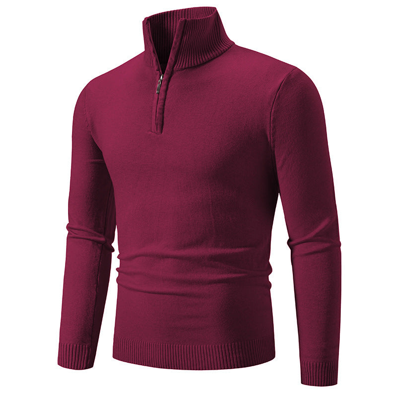 Pull en polaire à col montant zippé grande taille pour homme 2023