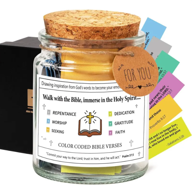 Tarro de versículos de fe y alegría