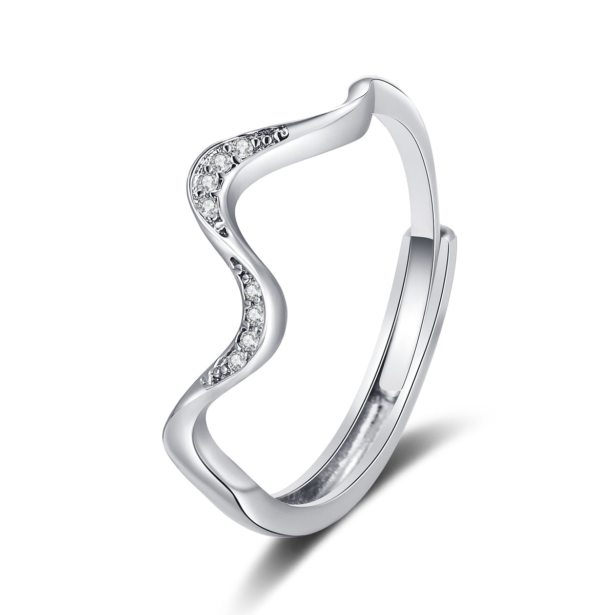 Anillo de plata Ola de agua en diseño de moda