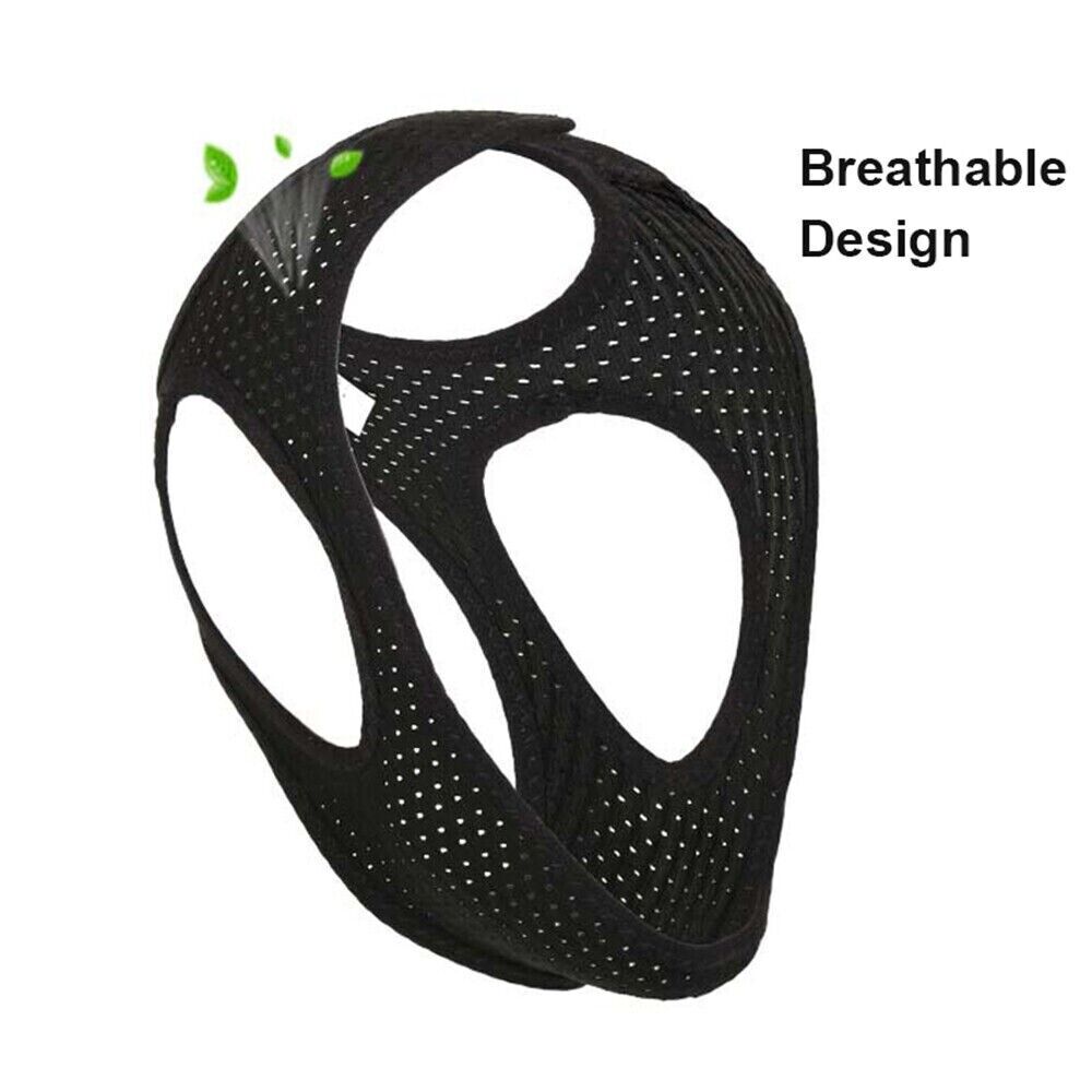 Correa antirronquidos para la barbilla, dispositivo para la apnea del sueño, banda para detener ronquidos, solución para el sueño sin ronquidos y soporte mandibular.