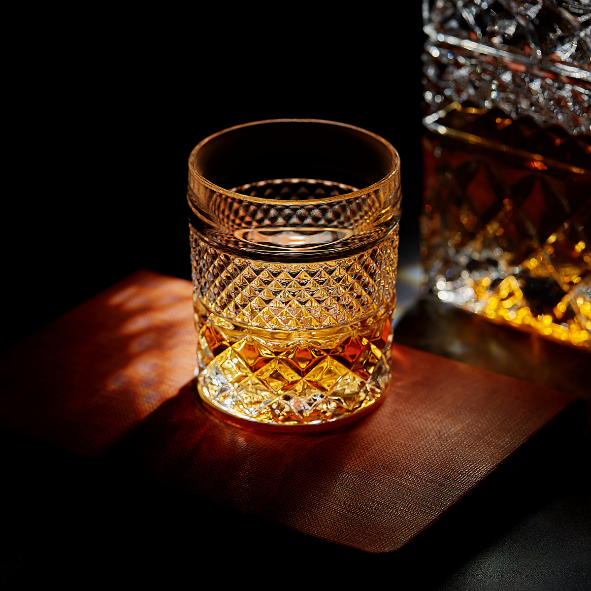 Set de regalo de decantador de whisky con 4 vasos y piedras enfriadoras artesanales