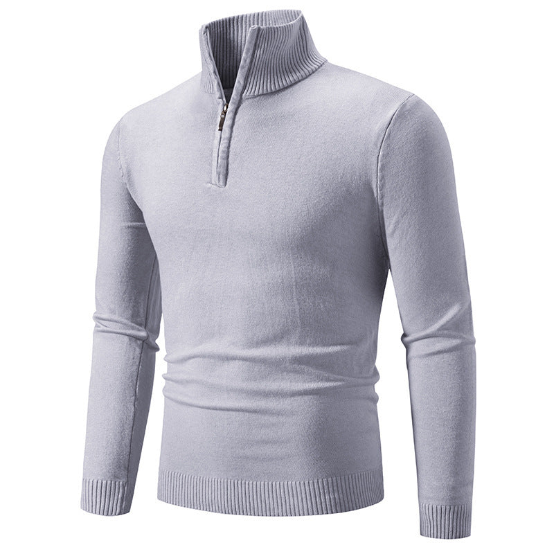 Pull en polaire à col montant zippé grande taille pour homme 2023