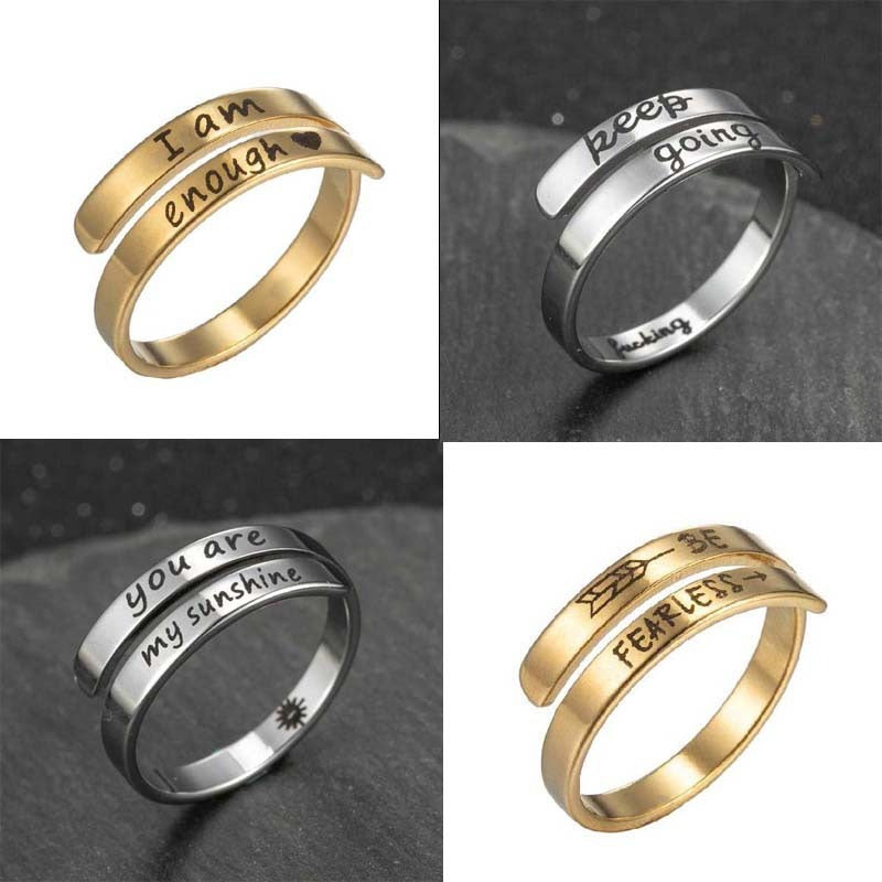 Doble Anillo Inglés Retro de Acero Inoxidable