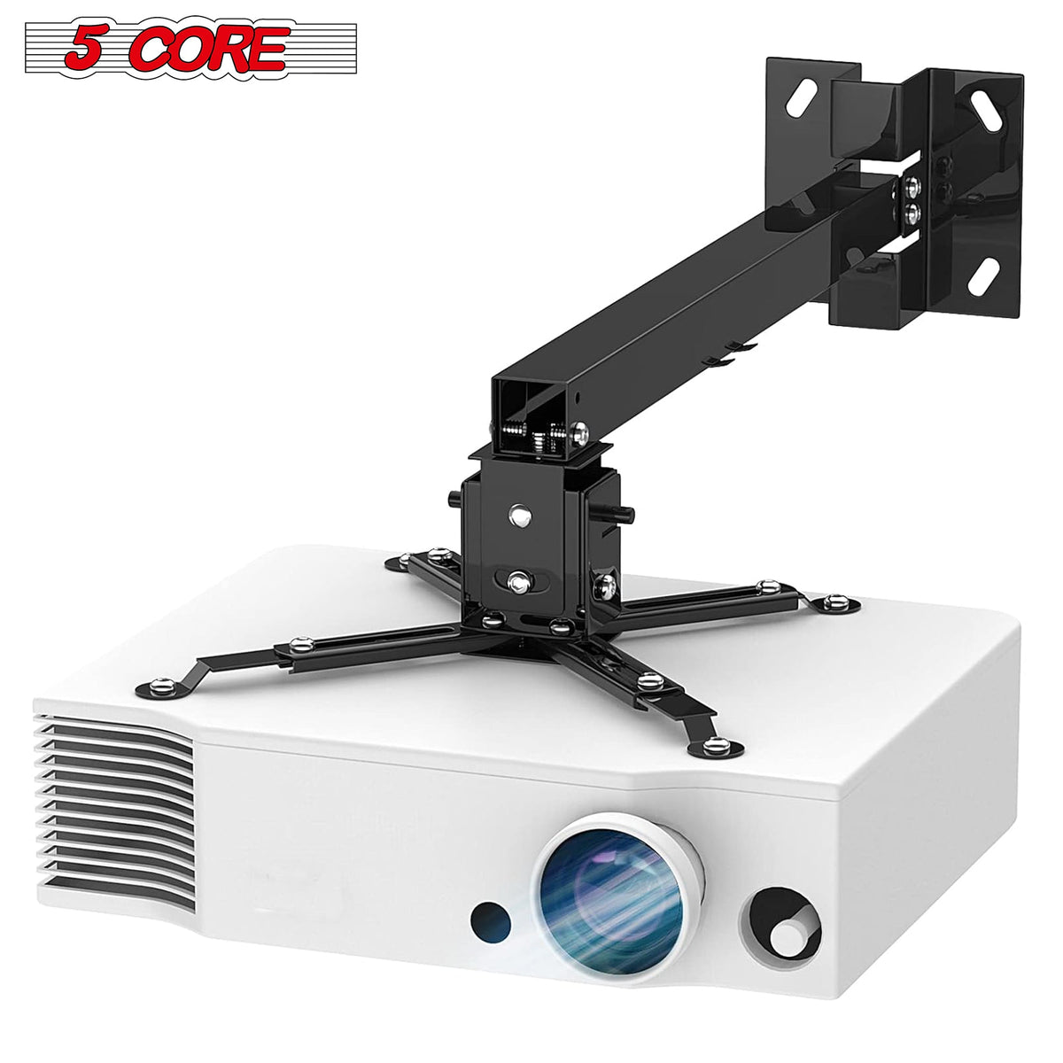 Soporte universal de techo y pared para proyector 5Core, ajustable, de bajo perfil, capacidad de 40 lb