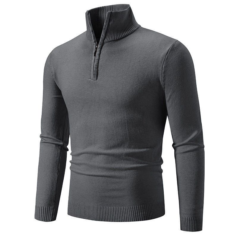 Pull en polaire à col montant zippé grande taille pour homme 2023