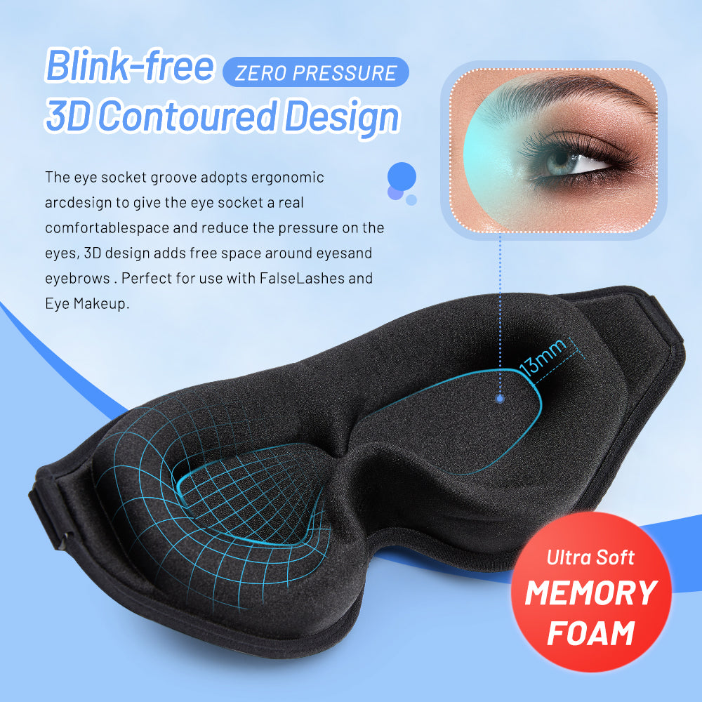 Antifaz de espuma viscoelástica 3D para la comodidad del sueño