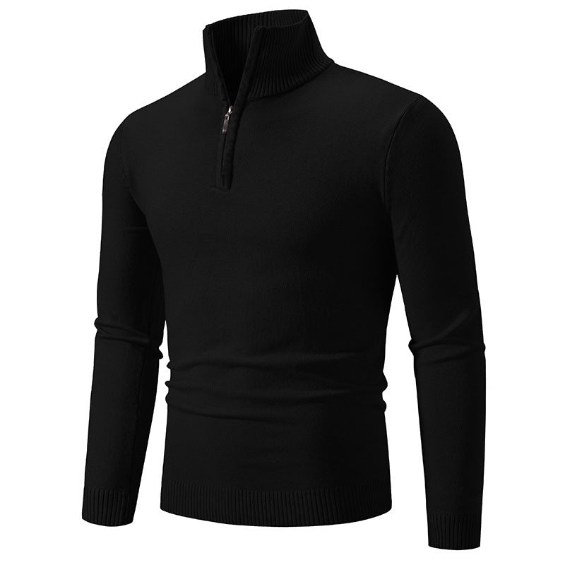 Pull en polaire à col montant zippé grande taille pour homme 2023